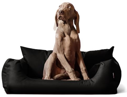 tierlando® NEMO Hundebett aus robustem Oxford 600D, Hundesofa mit herausnehmbarer Komfort-Matratze und waschbarem Bezug, für kleine & mittelgroße Hunde Größe: 80x60cm | Farbe: 03 Schwarz