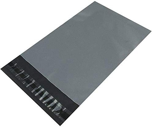 Kunststoff-Versandtaschen, 10 Stück, Grau, Größe 350 x 500 mm