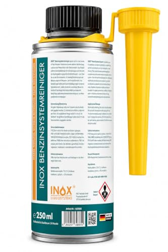 INOX Benzinsystemreiniger 250ml – Additiv für Benzinmotoren, reinigt Einspritzung & Vergaser, bindet Feuchtigkeit, für Pkw, Motorrad & Boot
