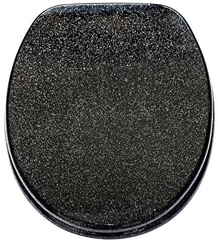 Sanilo Sedile WC, grande scelta di copriwater neri da legno robusto e di alta qualità (Nero scintillante)