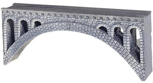 NOCH® Rhône-Viadukt, eindrucksvolle Modellbahnbrücke, Grautöne, Fertigmodell für H0, ideal für Modellbau Großprojekt