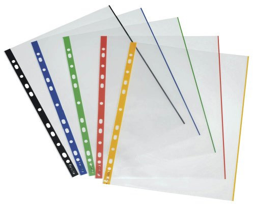 Herlitz 10914422 Prospekthlle, DIN A4, glasklar, farbiger Auáenrand, 10er Pack