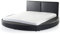 Supply24 since 2004 Designer Rundbett Echtleder Bett/rundes Lederbett Luna schwarz oder Weiss Polsterbett Leder mit Lattenrost/Lattenrahmen 180 x 200 cm abgerundet günstig (Schwarz)