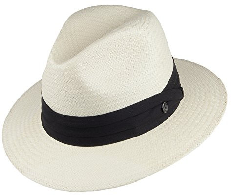 Jaxon & James Chapeau Fedora Safari en Paille Toyo avec Bandeau Noir XL