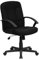 Flash Furniture Chefsessel, mittelhohe Rückenlehne, drehbarer Bürostuhl mit Nylon-Armlehnen, schwarz, 1 Stück