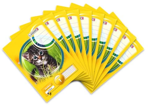 Landré Schulblock A5, Lineatur 1, liniert (1. Klasse), 50 Blatt, 80 g/m², 10 Stück