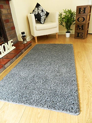 NEW CHARCOAL GREY SHAGGY MATS MACHINE WASHABLE NON SLIP LARGE SMALL BEDROOM RUGS (80 X 150 CM)