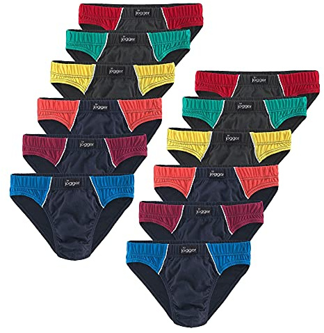 Le Jogger Slip, Le Jogger (12 Stück), mit kontrastfarbenen Paspeln und Einsätzen, aus reiner Baumwolle Farb-Set Slip im 12er Pack