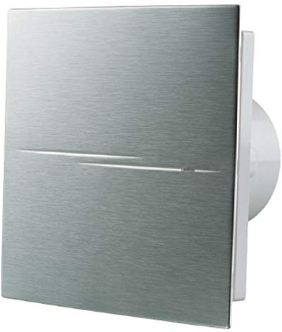 Chrome Bathroom Fan with Pull Cord 100mm diameter Silent Extractor Fan Design Hi Tech Low Noise Energy EfficientPull Cord, 7.5 W, 240 V, 100 mm