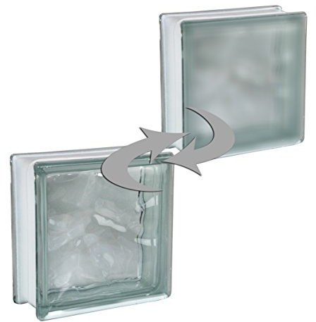 Fuchs Design Schallschutz Glasbaustein Wolke weiß 1-seitig satiniert, 19x19x8 cm, 5 Stück