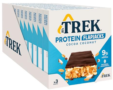 JB's TREK High Protein Flapjack Cocoa Coconut - Gluten Free - Plant Based - Vegan Snack - 50 g x 36 bars