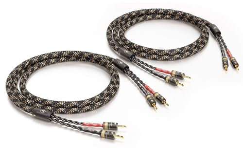 VIABLUE SC-4 Silver Single-Wire * High-End Lautsprecherkabel * T6s Bananenstecker, echtvergoldet * 1 Paar * mit Splitter * 300 cm* 3 m