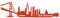 Samunshi® Aufkleber San Francisco Skyline Autoaufkleber 15 x 4,1cm kupfermetalleffekt