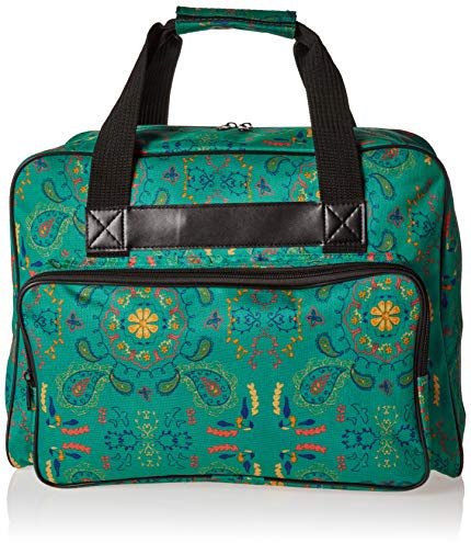 Janome 002totegreen Universal-Nähmaschinen-Tragetasche, Canvas, Grünes Paisley, 16 x 8 x 12