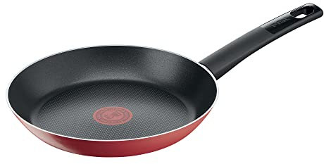 T-Fal Simply Cook B5740482 Poêle de 24 cm rouge avec revêtement anti-adhésif Titanium avec thermo-signal et base de diffusion