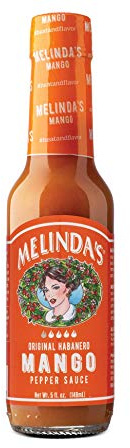 Salsa picante de mango Melindas 148ml | Salsa Habanero de mango elaborada con mango real, pimentón fresco, vinagre, zanahoria y lima
