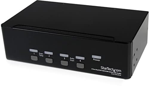StarTech.com 4 Port Dual DVI USB KVM Switch/ Umschalter mit Audio und USB 2.0 Hub