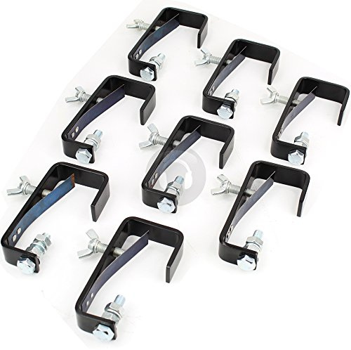 QTX light 8x FX Lab Metal Silver G Clamp Set - Heavy-Duty Galvanized Lighting Mounting Hooks, Max Load 25kg, Fits Poles up to 50mm - Ideal for DJ, Disco, Stage, Projectors & Event Lighting Rigs