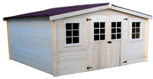 Habrita Gartenhaus, 416 x 414 cm, Blockbohlen 28 mm, Brown