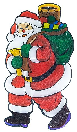 The Christmas Workshop 70370 LED Santa Claus Christmas Window Light / Metallic Silhouette Light / Indoor Christmas Decorations / Battery Operated / 52cm x 29cm