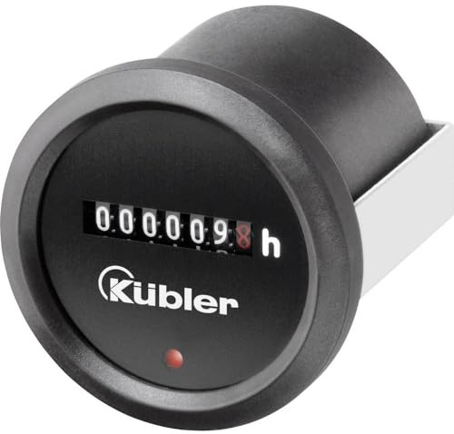 Kübler Automation 3.474.911.373 HR 47 DC Betriebsstundenzähler für runde Fronttafelausschnitte mit Laufanzeige.
