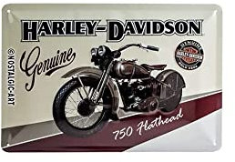 Nostalgic-Art Retro Blechschild, Harley-Davidson – Flathead – Geschenk-Idee für Motorrad-Fans, aus Metall, Vintage-Design zur Dekoration, 20 x 30 cm