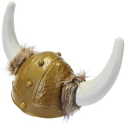 W WIDMANN MILANO Party Fashion 2809K - Deluxe Wikingerhelm mit Fell, Kopfbedeckung, Krieger, Mottoparty, Karneval