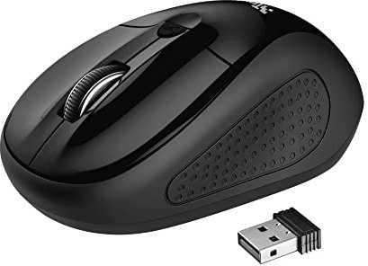 Trust Primo Mouse Ottico, Wireless, Interruttore Integrato, Tasti Premuti, Nero