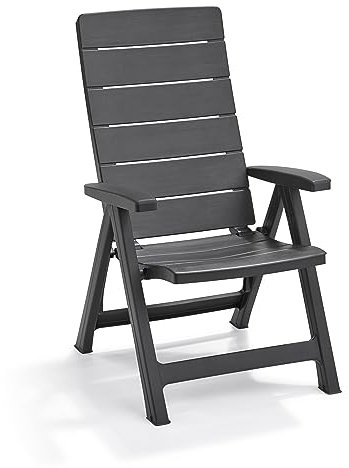 Keter Brasilia Allibert Lot de 2 fauteuils de Jardin inclinables – Graphite