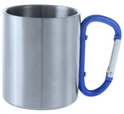 Subito disponibile Tazza Termica in Acciaio Inox con moschettone colorato