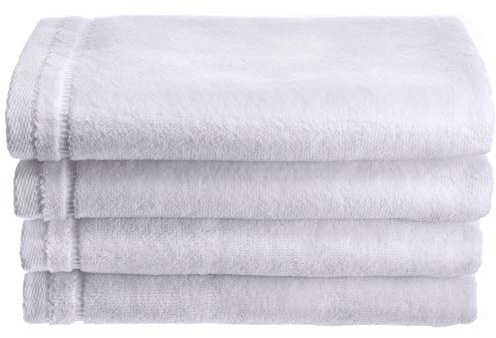 Creative Scents Lot de 4 Serviettes de Toilette 100% Coton Velours, 27,9 x 45,7 cm, Serviettes pour Le Visage décoratives, Extra absorbantes et Douces, idéales pour Salle de Bain et Salle d'eau