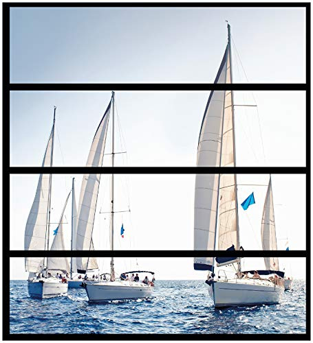 Wallario Möbelfolie/Aufkleber, geeignet für IKEA Malm Kommode mit 4 Schubfächern - Klebefolie Segelschiff auf dem Meer