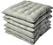Homescapes 6er Set Stuhlkissen 40x40 cm grau – Sitzkissen Outdoor/Indoor mit Baumwollbezug, Sitzpolster waschbar und Oeko-TEX-Zertifiziert für Esszimmer-, Küchen- & Gartenstühle