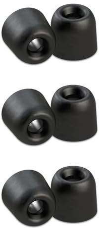 Comply Isolation Noise Cancelling Memory Foam Earphone Tips for Sennheiser HD 1 Momentum MIE2, CX 3.00 and 5.00, Premium Replacement Noise Reducing Earbud Tips, (Large) - Black, 3 Pairs