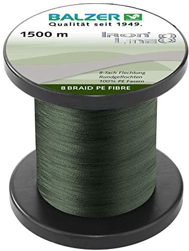 Balzer Iron Line 8-1500m geflochtene Schnur zum Spinnfischen, Farbe:Grün, Durchmesser/Tragkraft:0.08mm / 7.2kg