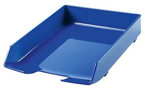 HAN Briefablage Wave Exclusiv - 1 STÜCK, Schreibtisch Organizer, Bürobedarf, Büromaterial, Briefkorb, Dokumentenablage, mit 2 Ablagefächern, 1028-14, blau