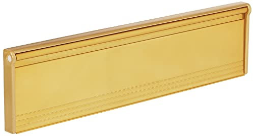 STORMGUARD 06SR0310000G Briefkasten-Abdeckung mit Bürste und Klappe für den Innen- oder Außenbereich, Goldfinish, Außenmaß 293 x 77 mm (Innenöffnung 254 mm x 40 mm)