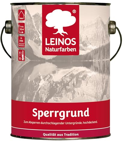 LEINOS Sperrgrund 2,5 l für Wände innen, Isoliergrund, auf Naturölbasis | Isolieranstrich auf Naturölbasis gegen durchschlagende Flecken innen – gute Absperrwirkung, Grund für Woll- und Faserputze
