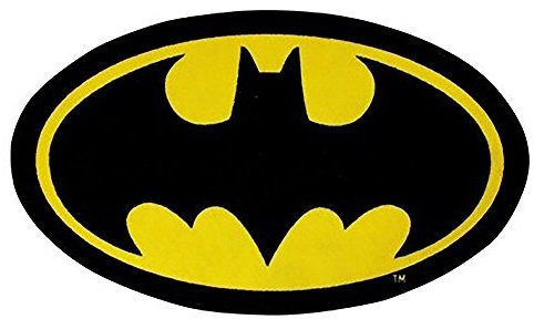 Childrens/Kids Batman Logo Bedroom Floor Rug/Mat (98cm x 57cm) (Black/Yellow)