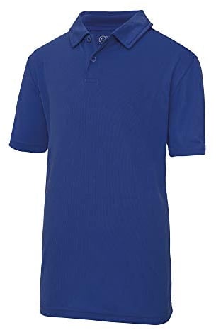 Just Cool Kids Unisex Sports Polo Plain Shirt (7-8) (Royal)