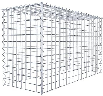 GABIONA Panier de Pierre Gabion carré, Mailles 5 x 5 cm, Profondeur 40 cm, la Culture Panier Type 3, Spirale Fermeture, galvanisé 100 x 60 x 40 cm