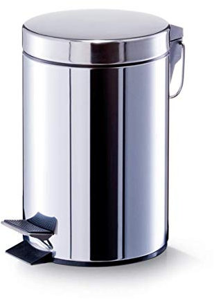 Zeller 18433 Treteimer, 3 ltr., ca. 16,9 x 16,9 x 25,5 cm, Edelstahl, 3 Liter