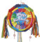 Brilliant Birthday Multicolor Round Drum Pull Pop-Out Pinata (46cm) 1 Count - Fun Party Activity for All Ages