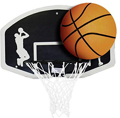 Charles Bentley Kids Basketball, Ring, Net, And Ball Set, Official Size 7, Basketball, Easy Assembly, Durable Backboard, Indoor, Outdoor, Garden, Kids, Children, Adults, Teens, Colourful (90x60x45cm)