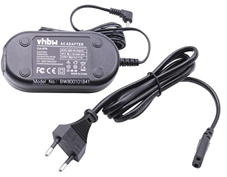 vhbw Netzteil kompatibel mit Canon HR10, HV10, HV20, MV600, MV700, MV750i Kamera, Digitalkamera, DSLR - Netzkabel, 2m