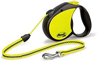 Flexi Roll-Leine Neon Reflect M Seil 5 m Neon/schwarz für Hunde bis max. 20 kg