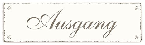 AUSGANG Schild Türschild im Vintagelook ca. 20 x 6 cm
