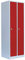 Lüllmann 2er Spind komplett montiert grau/rot 180x60x50cm (HxBxT) Stahl-Kleiderspind Spindschrank Kleiderspind 2 türig 510124