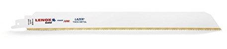 Lenox Tools 2110012110GR 304 mm 10 TPI Gold Power Arc Reciprocating Saw Blade for Thick Metal Cutting (Pack of 5)