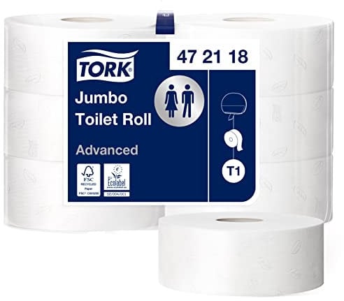 Tork Papier Toilette Jumbo blanc T1, Advanced, 2 plis, 6 x 380 mètres, 472118